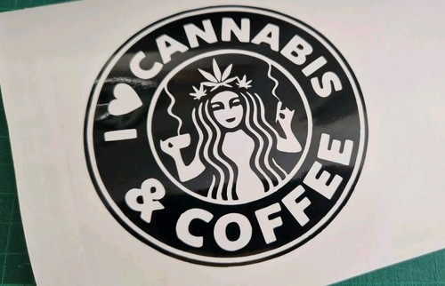 Cannabis coffee sticker - cannabis,